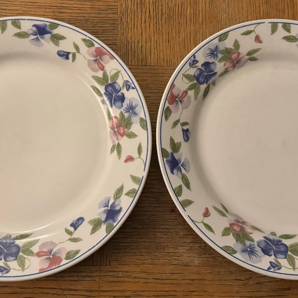Set of 2 Majesticware by Oneida Freesia floral stoneware dinner plates, 11” - Picture 8 of 10